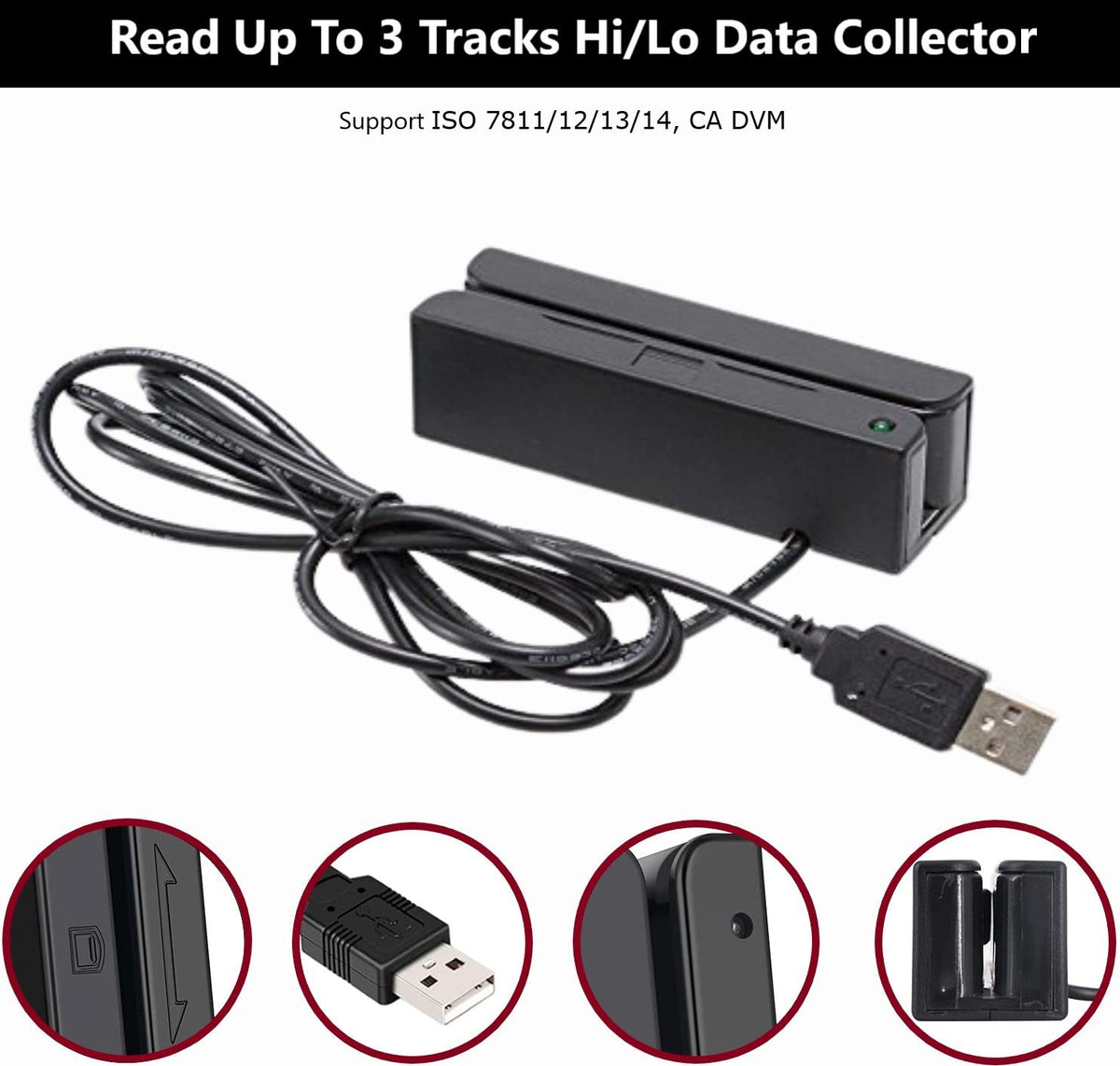Magnetic Credit Card Reader 3 Tracks USB T5372