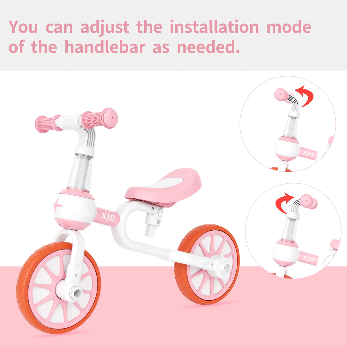 3 in 1 Toddler Tricycle Pink B556