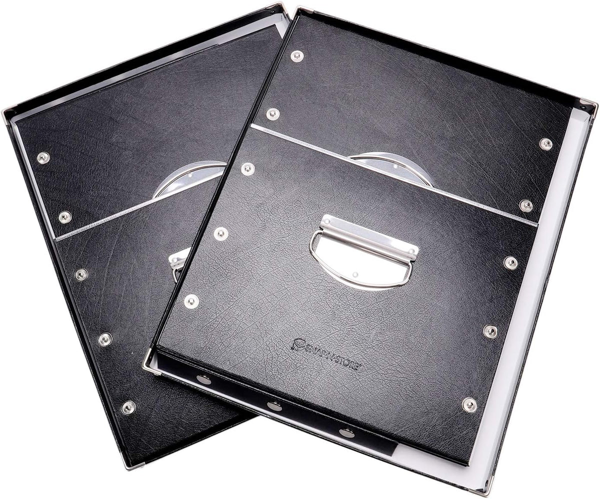 Black 2 Pack Portable File Storage Box with Lids V574