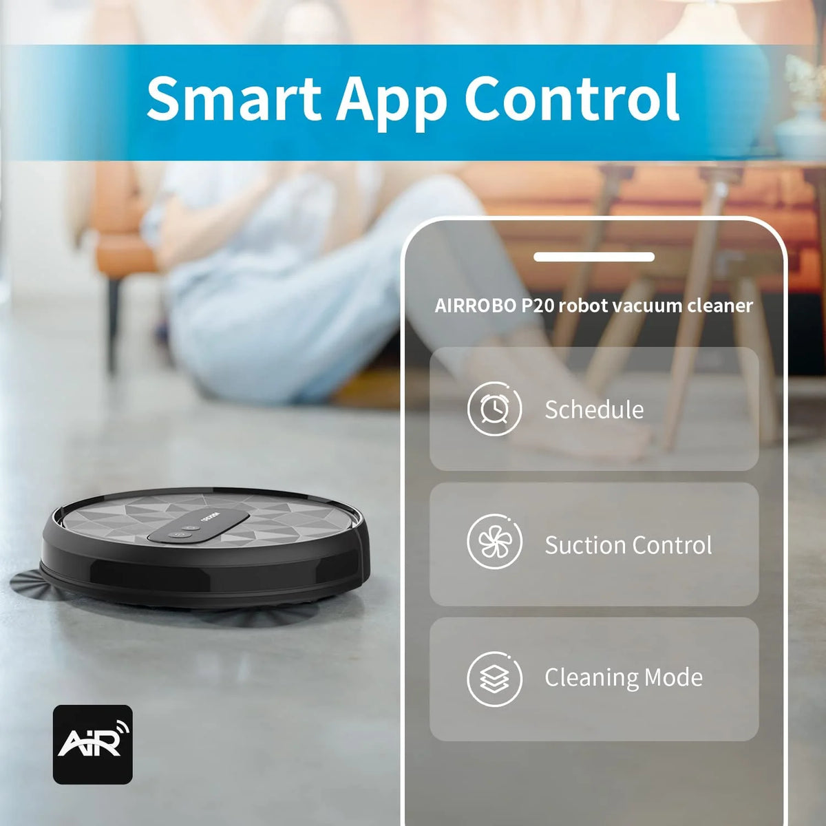 Self-Charging Robot Vacuum Cleaner 2800 Pa Black C14415