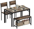 43.3" Dining Table Set for 4 with Bench & 2 Chairs Grey N136025