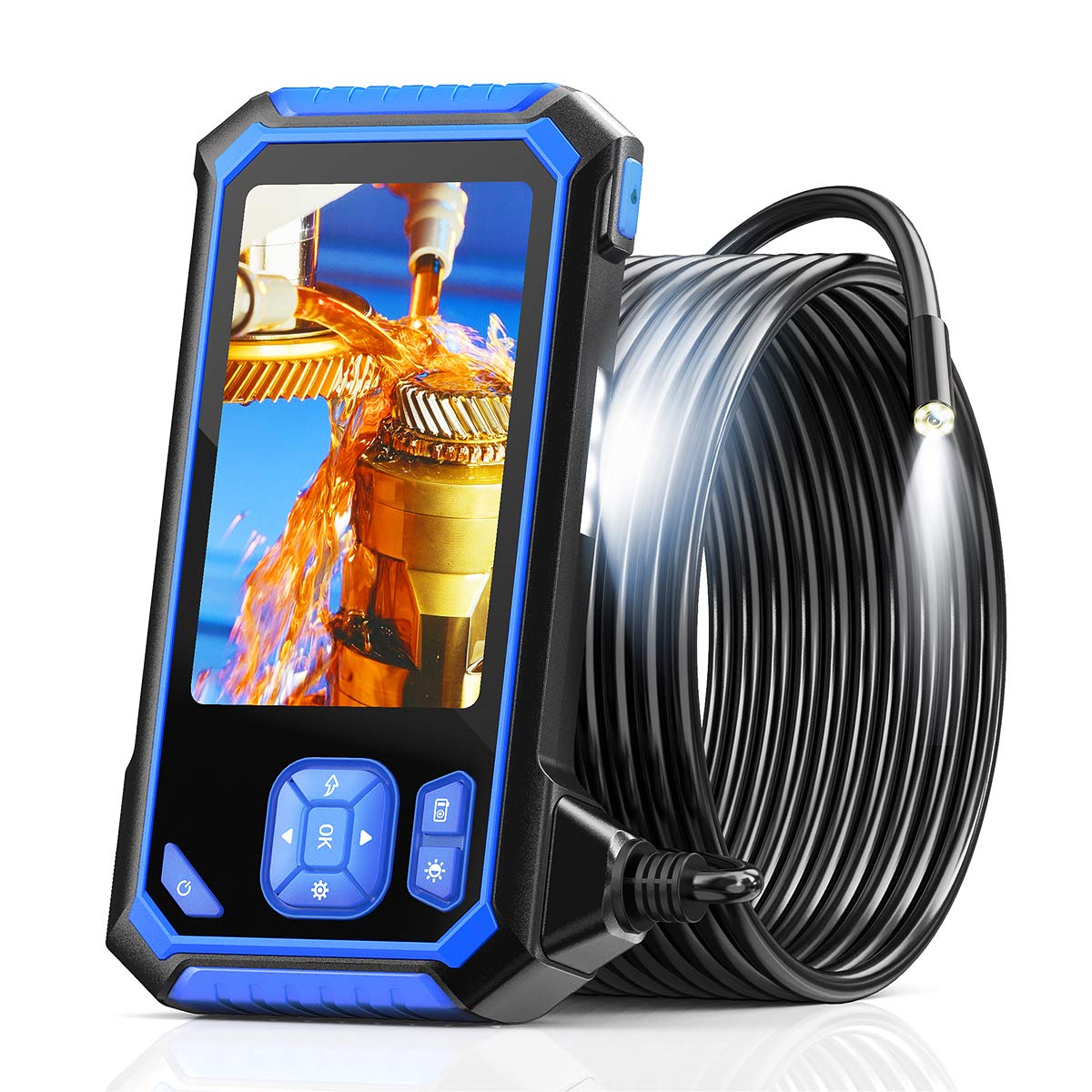 Industrial Endoscope with 32GB Card, IP67 Waterproof, 16.5FT Semi-Rigid Cable X355