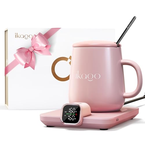Black 15oz Temperature Control Electric Coffee Mug Warmer Set S186