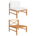 Cream Cushions Solid Teak Wood Sofa G879