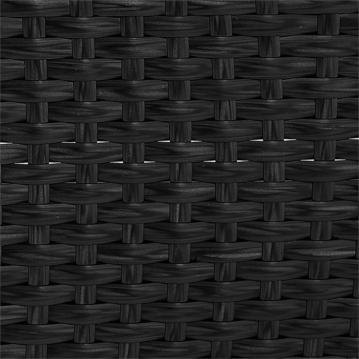 Black Wicker Outdoor Storage Sofa and Coffee Table K9322