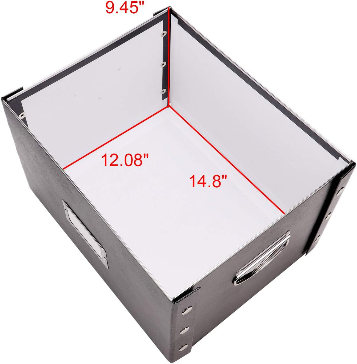 Black 2 Pack Portable File Storage Box with Lids V574