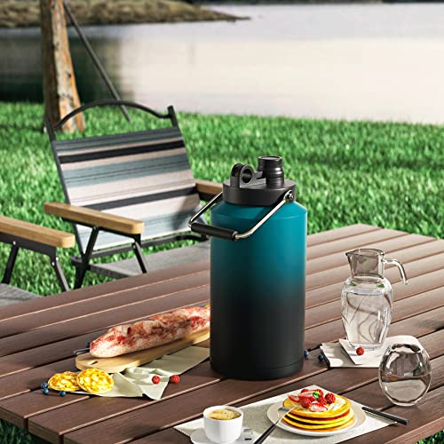 Insulated Gallon Jug, 128oz Stainless Steel Double Vacuum Water Bottle H5296