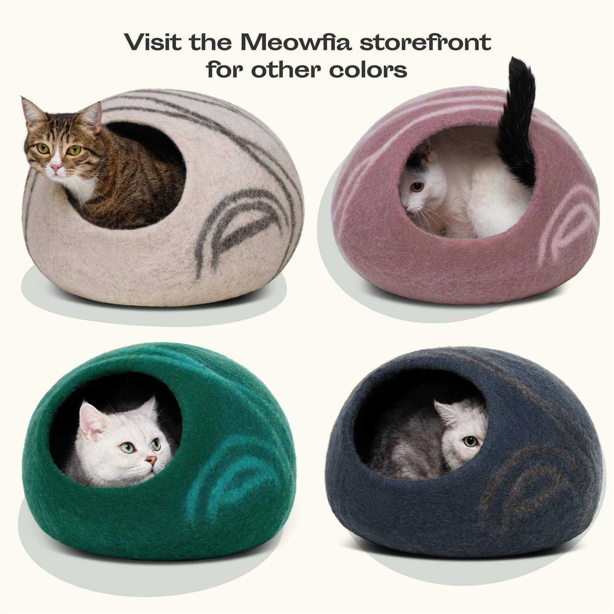 Felt Cat Bed Cave 100% Merino Wool Cat Bed U9058