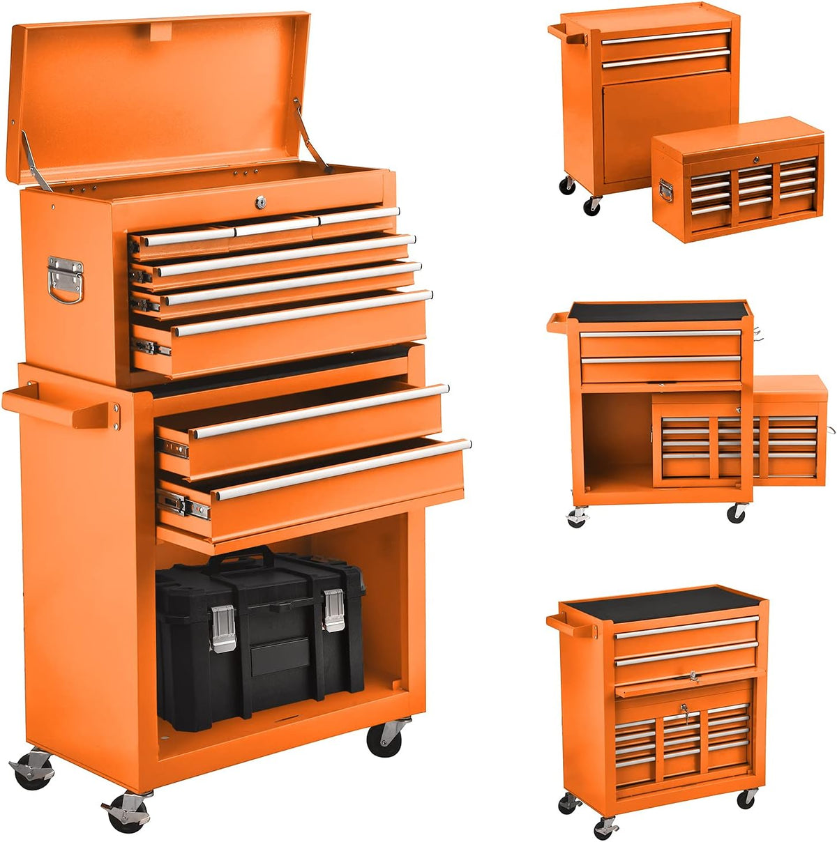 8-Drawer Rolling Tool Chest with 4 Wheels and Lock K1831