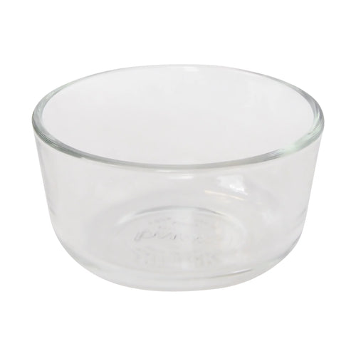 1-Cup Clear Round Glass Food Storage Bowl with Red Lid, 6-Pack N874
