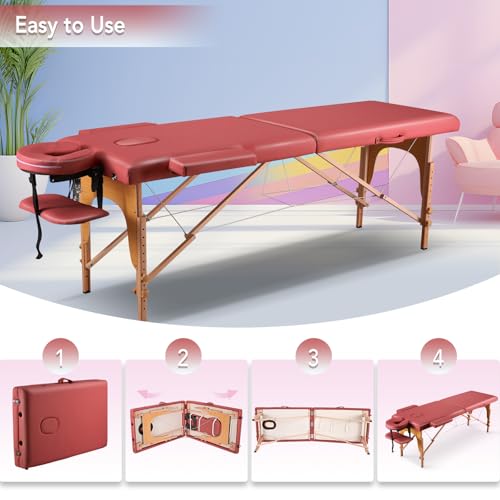 Portable Massage Table 2 Fold with Bag Black P47304