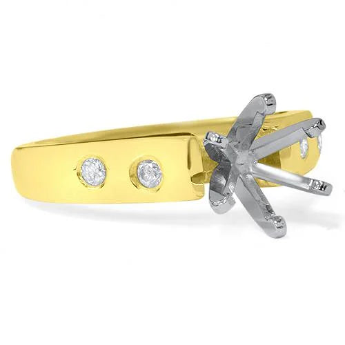 14K Cathedral Engagement Ring Setting W21848