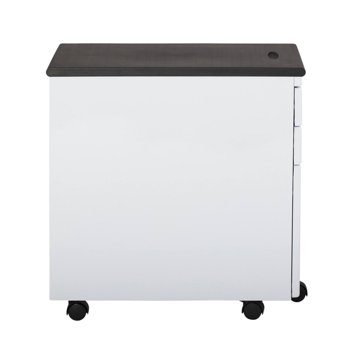 White/Black 3 Drawer Metal Rolling File Cabinet with Locking Drawers J642
