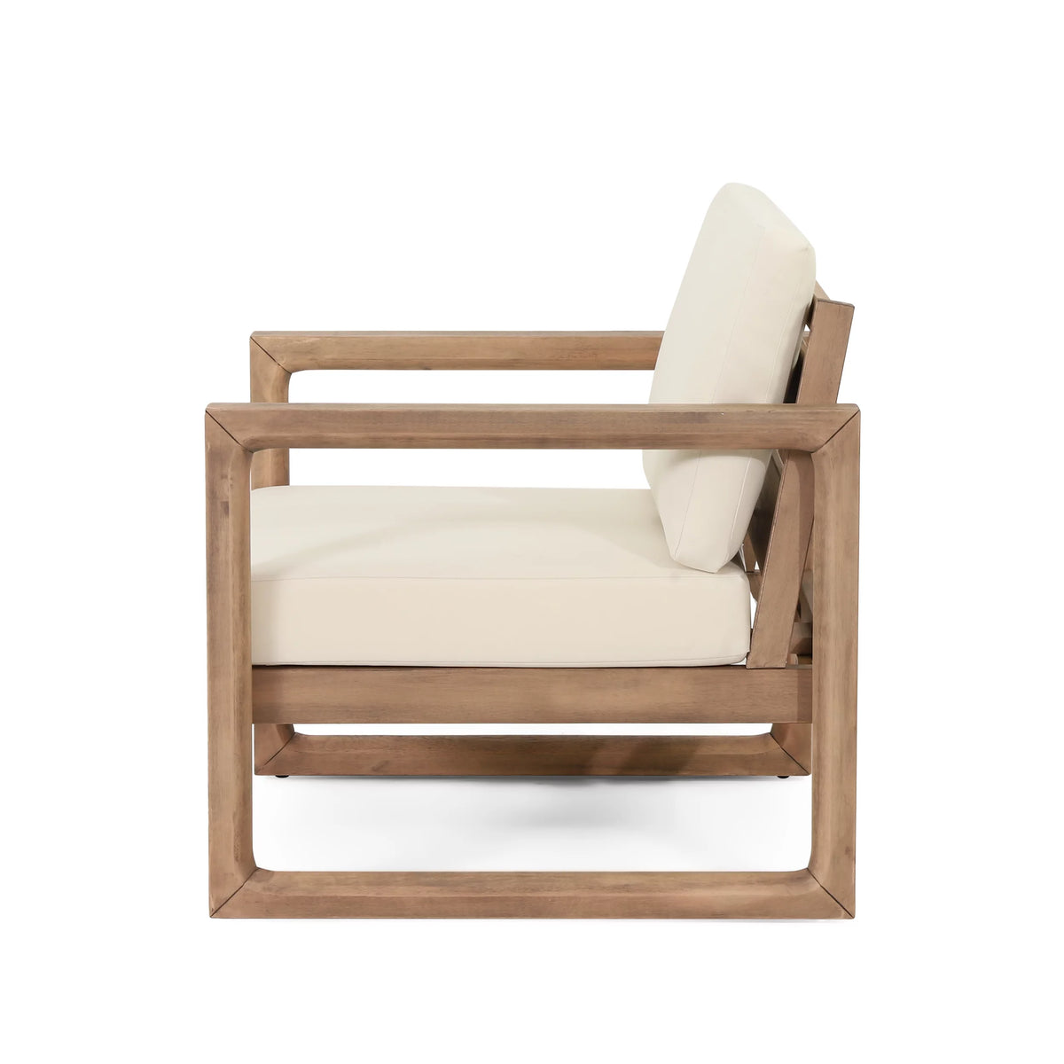 Acacia Wood Club Chairs with Cushions, Set of 2 W909