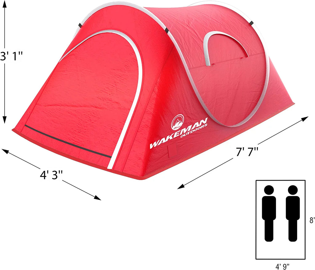 Pop-Up 2 Person Tent, Red Y296