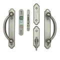 2-Panel Gliding Door Hardware Set in Distressed Nickel F4769
