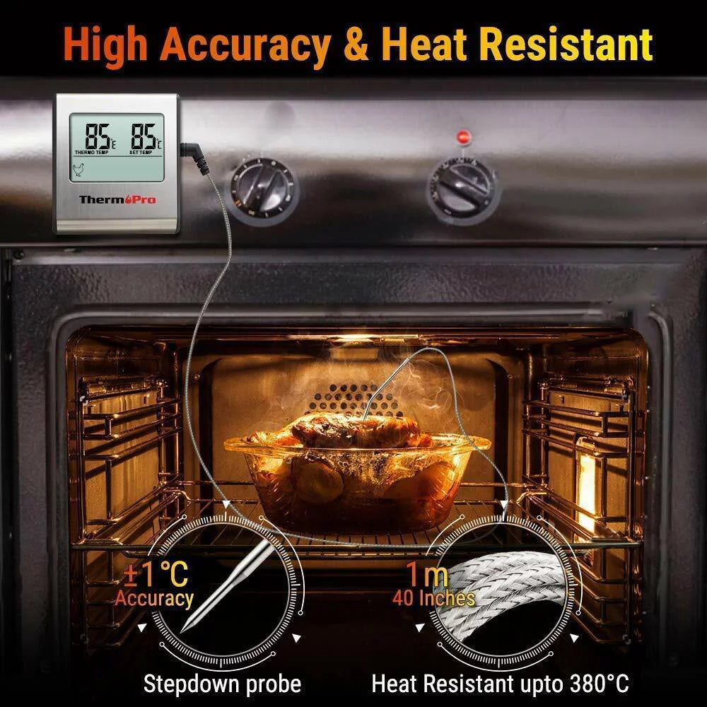 Digital Cooking Meat Thermometer & Clock Timer O7157