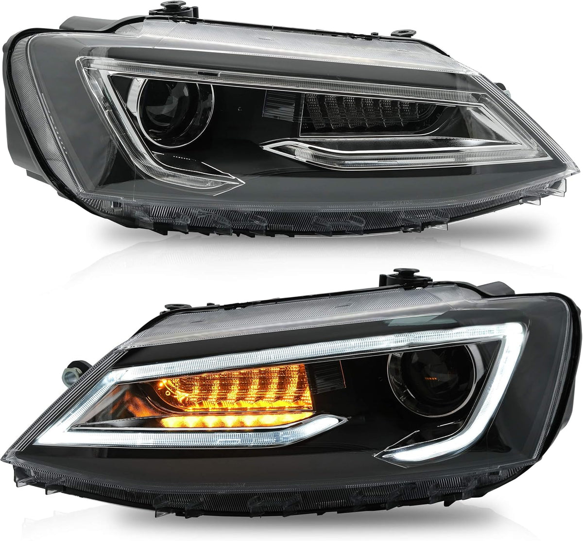 Headlight Assembly for Volkswagen JETTA 2012-2018 with DRL Sequential Turn Signal Full LED L940