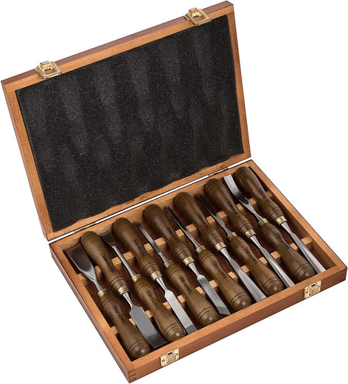 12-Pieces Wood Carving Chisel Set with Walnut Handle P2520