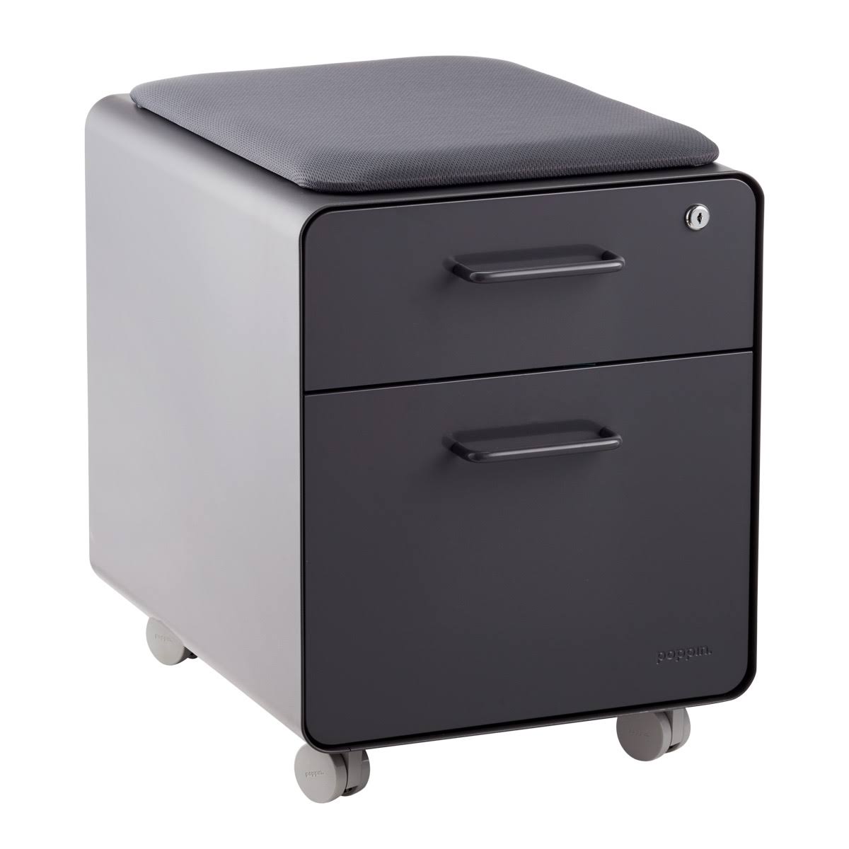 Dark Grey 2-Drawer Locking Filing Cabinet N469166