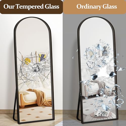 Gold Arched Full Length Mirror with Stand T80074