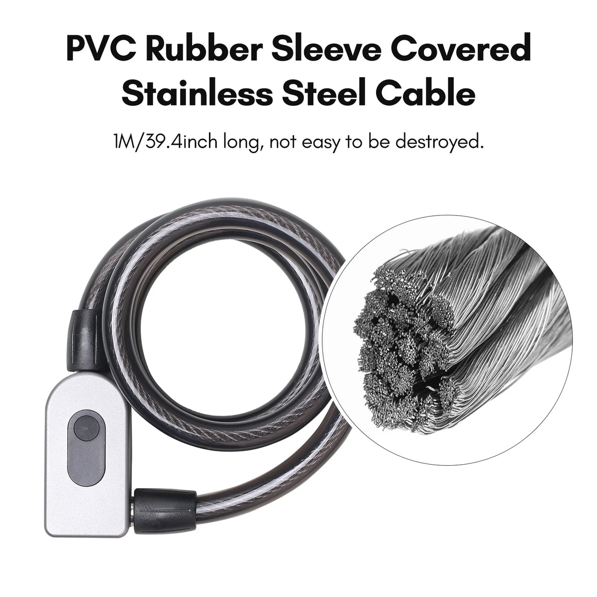 Keyless Cable Lock with Built-In Battery R10196