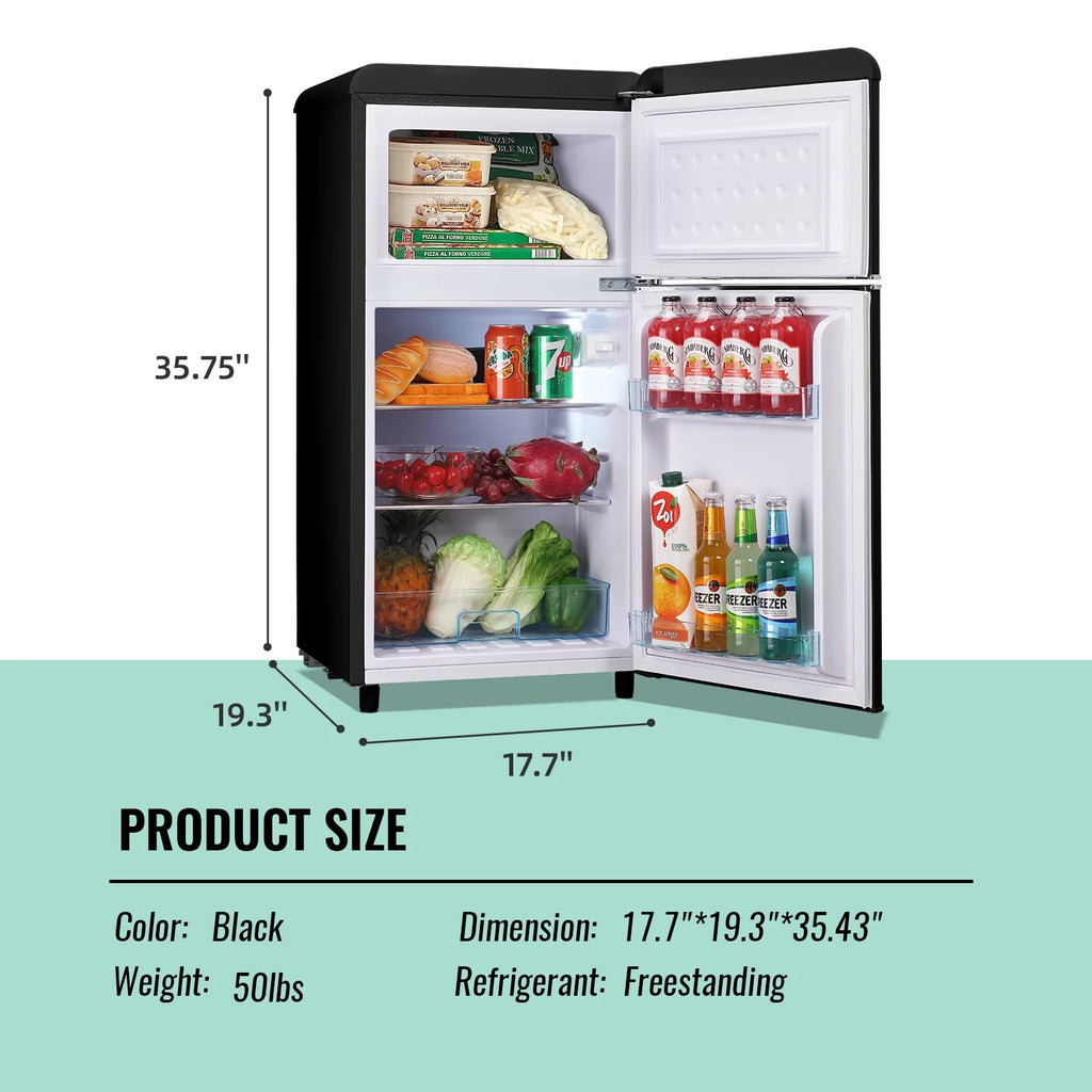 Mini Refrigerator Dual Door Fridge with Handle S330094