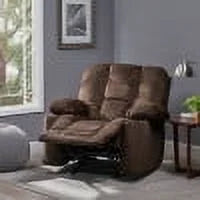 Chocolate Brown and Black Fabric Tufted Recliner K8116