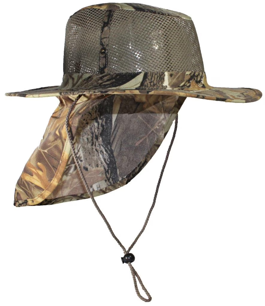 Wide Brim Safari Hat with Neck Flap O61797