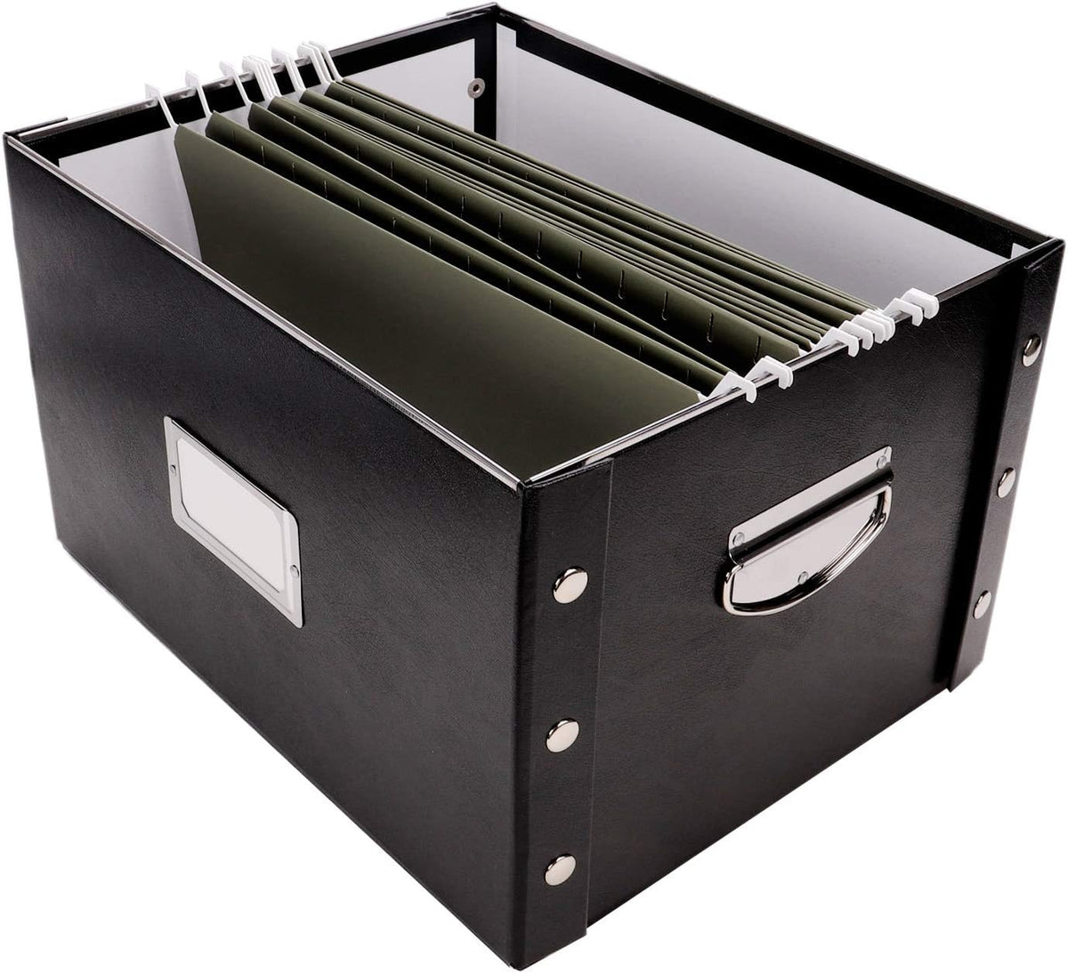 Black 2 Pack Portable File Storage Box with Lids V574