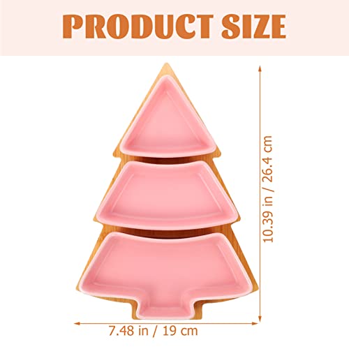 Ceramic Christmas Tree Shaped Serving Platter with Base W3189