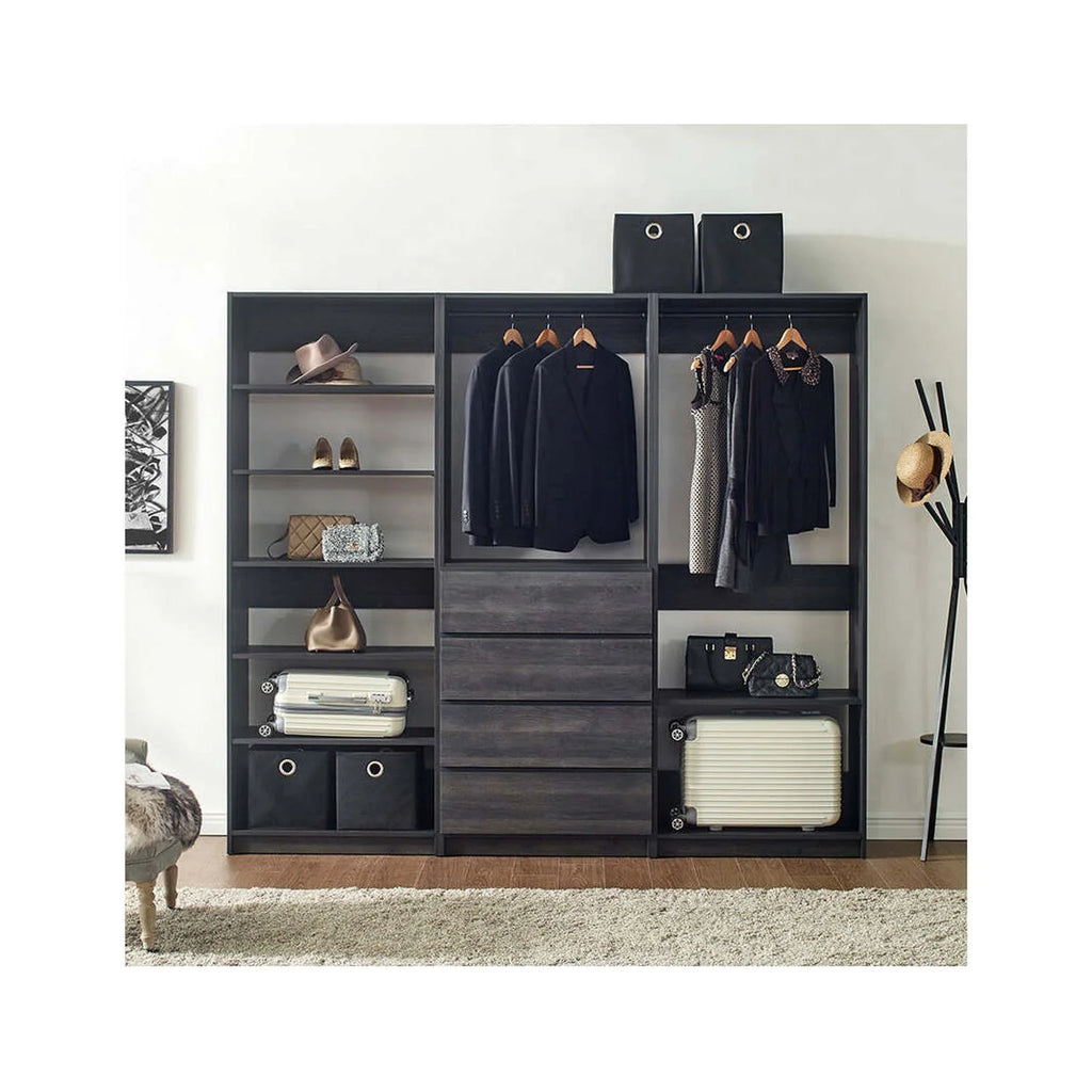 Gray Freestanding Wood Closet System V76546