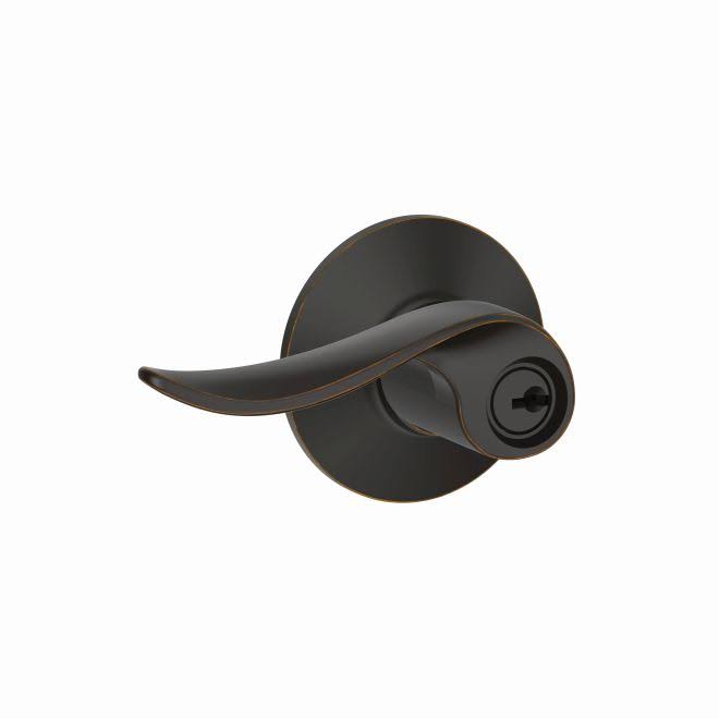 Aged Bronze Lever Keyed Entry Lock with Latch and Strike L31602