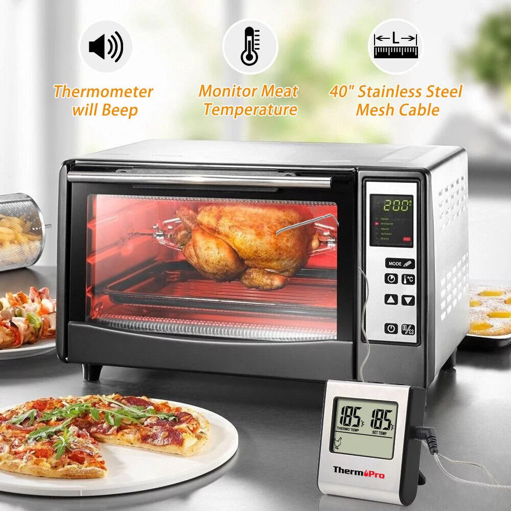 Digital Cooking Meat Thermometer & Clock Timer O7157