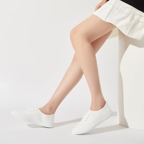 White Low Top Canvas Sneakers J158935