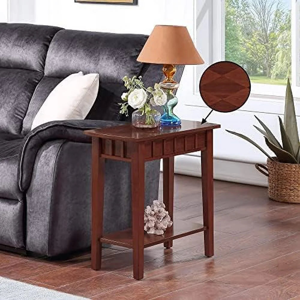 Mahogany End Table With Shelf X3566