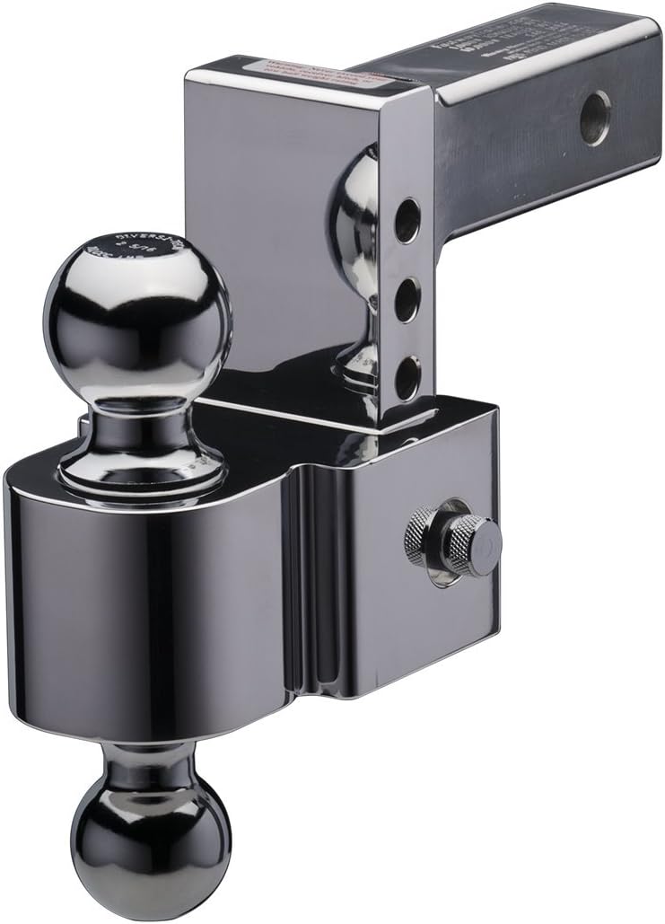 Adjustable Aluminum Ball Mount with 4 Inch Drop, 2 Inch Shank, and Chrome Plated Balls P61112