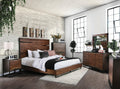 Dark Walnut Dark Oak Solid Wood King Bedroom Set 5pcs W72112