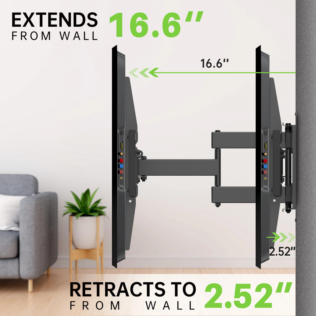 Full Motion TV Wall Mount for 47-90 inch TVs J555
