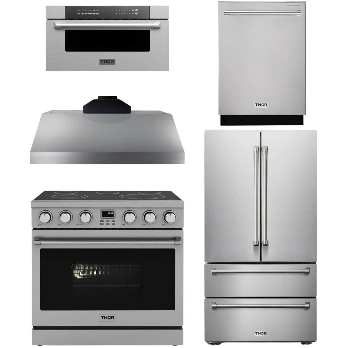 36 Electric Range, Range Hood, Refrigerator, Dishwasher and Microwave B66220