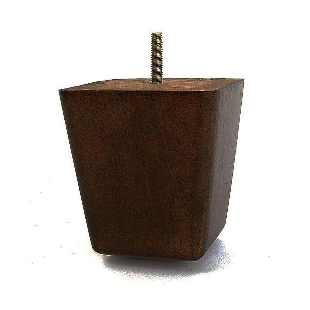 4" Medium Brown Square Tapered Wooden Sofa Leg, Set of 4 X7729