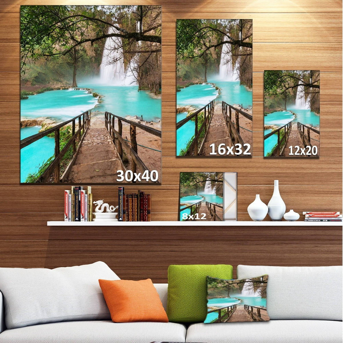 Oversized Landscape Canvas Art Green 30 in. Wide x 40 in. High X15736