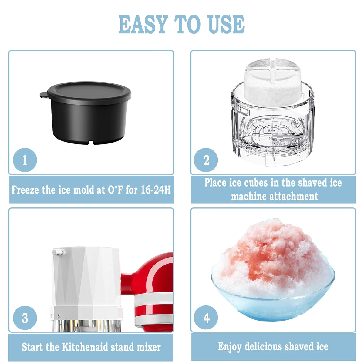 Shaved Ice Attachment with 4 Ice Cube Molds P3907
