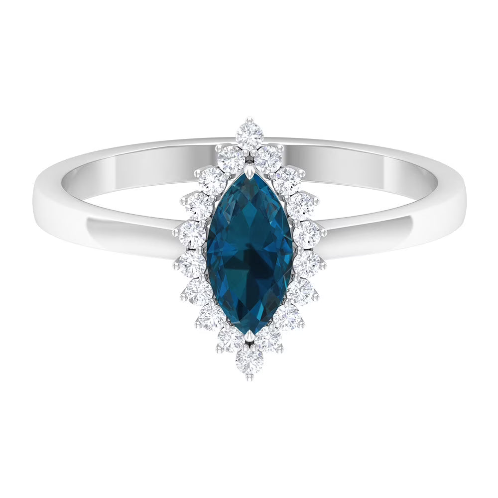 18K White Gold Diamond Halo Engagement Ring K253546