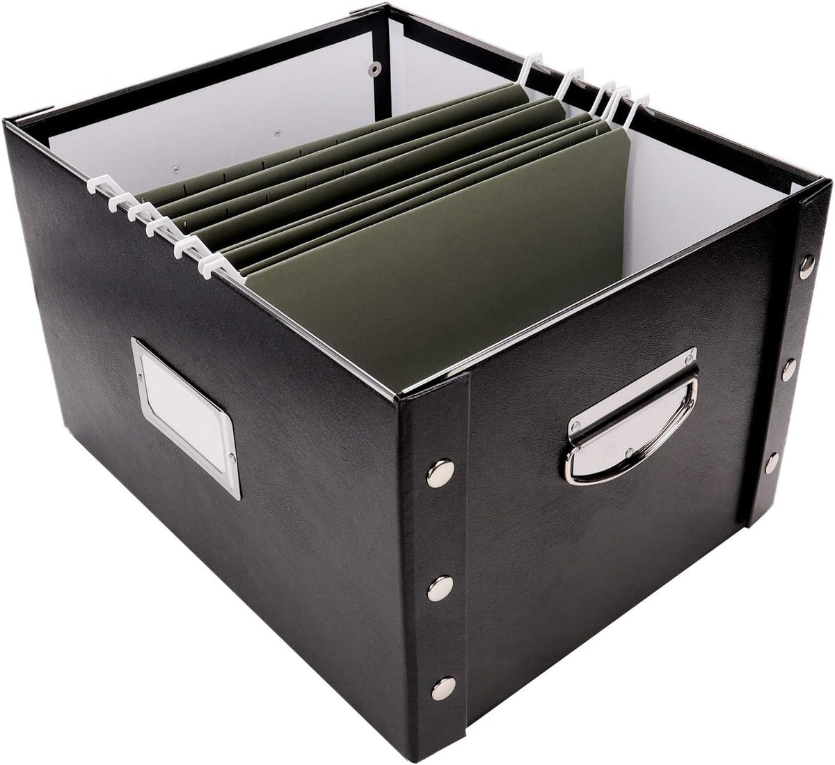 Black 2 Pack Portable File Storage Box with Lids V574