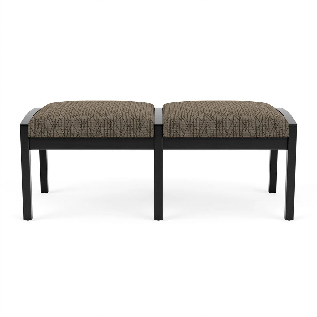 Wood 2-Seat Fabric Reception Bench S498