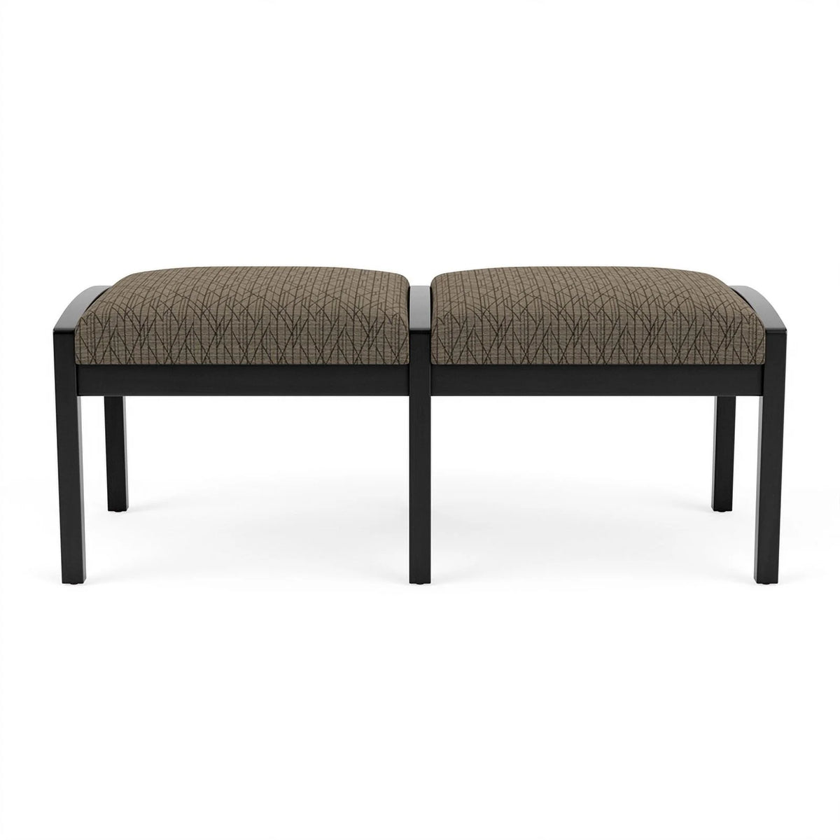 Wood 2-Seat Fabric Reception Bench S498