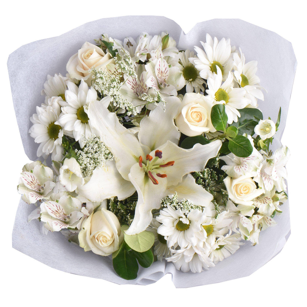 White Monochromatic Mixed Bouquets (6 ct.) Q117