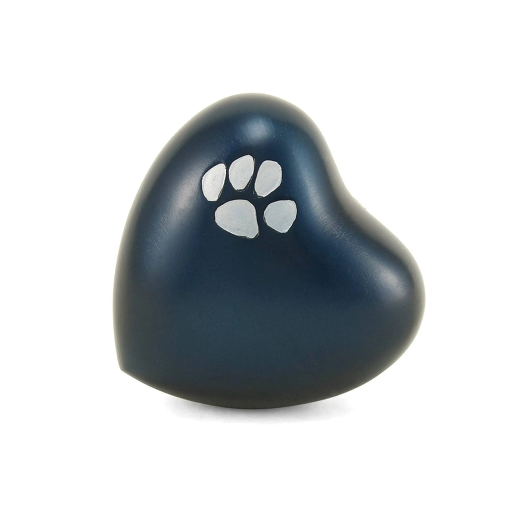 Blue Brass Paw Print Pet Heart Keepsake E57037