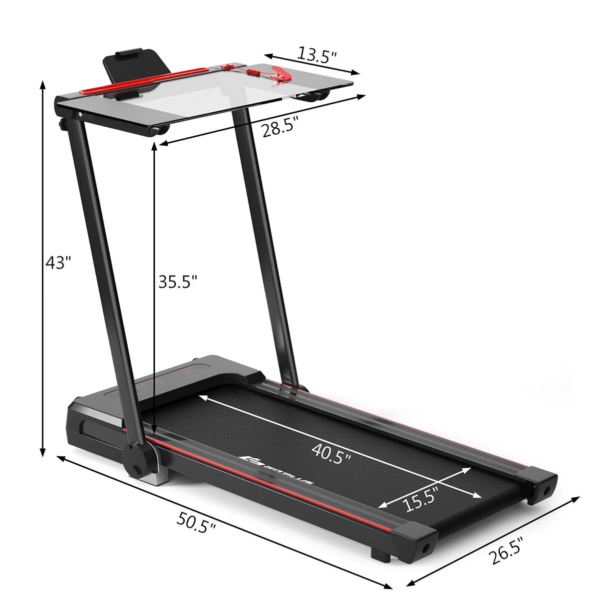 2.25HP 3-in-1 Folding Treadmill Black U249